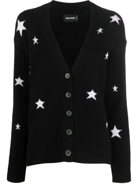 Zadig&Voltaire star-embellished cashmere cardigan Black KWCA00001