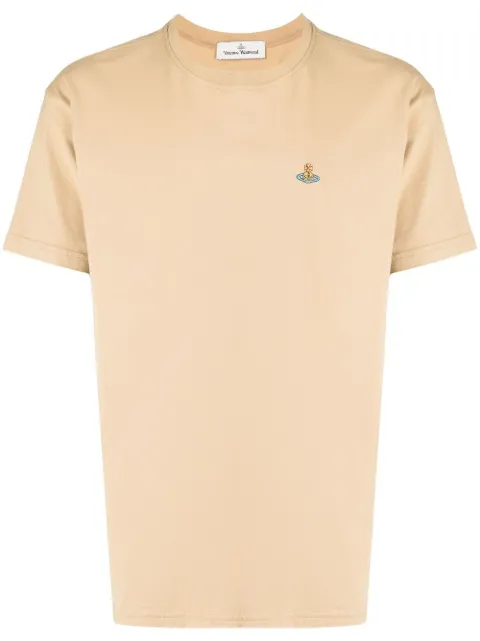 Vivienne Westwood Orb-logo short-sleeved T-shirt Brown 3G010006J001MGO