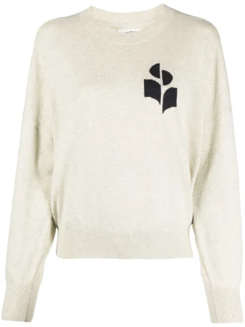 MARANT ÉTOILE Marisans logo-intarsia sweater Grey PU0053FAA1X05E