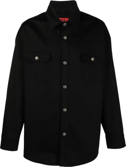 424 button-down fitted shirt jacker Black 33424E06R226500