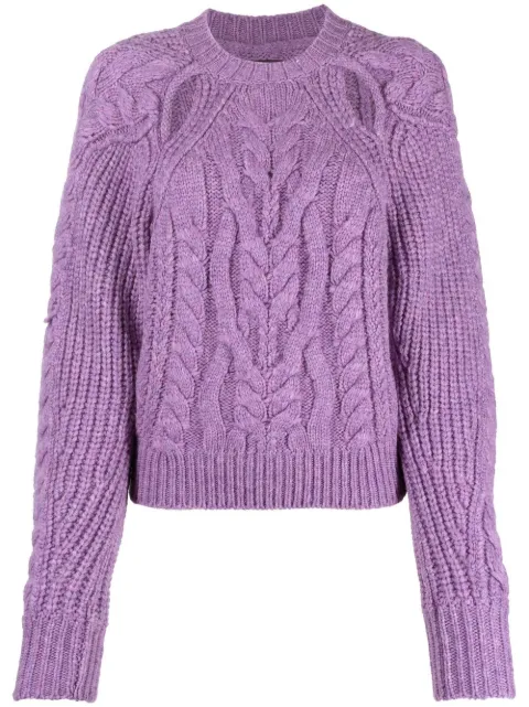 ISABEL MARANT cut-out cable-knit jumper Purple PU197822A036I
