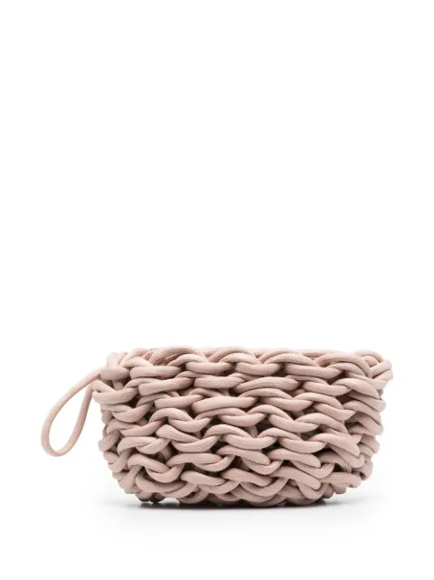 Alienina Lina woven-rope clutch Pink LINACLUTCH