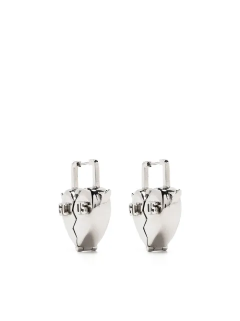 GCDS broken-heart drop earrings Silver AI22W520304