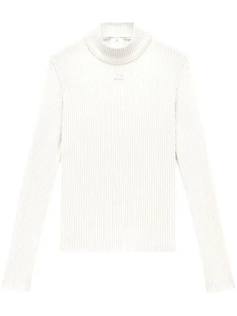 Courrèges rib-knit mock-neck jumper White PERMPU008FI0001