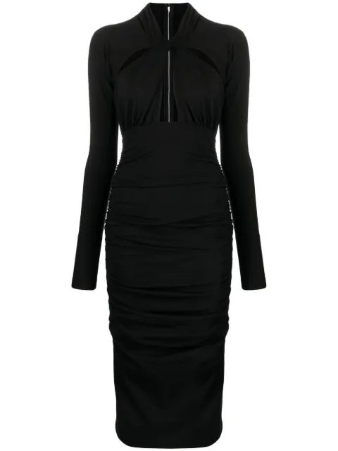 Dolce & Gabbana cut-out draped midi dress Black F6AJOTFU78Y