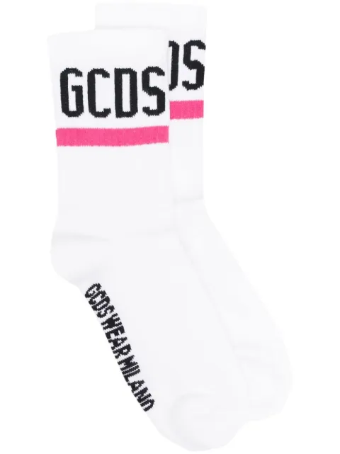 GCDS intarsia-knit logo socks White CC94M010024