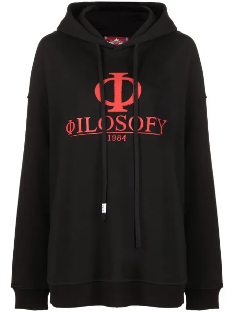 Philosophy Di Lorenzo Serafini logo-print drawstring hoodie Black A17057148