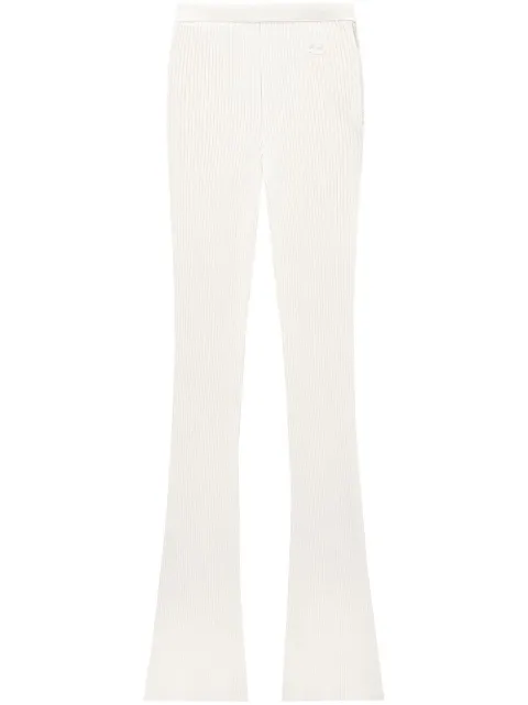 Courrèges Reediton ribbed flared trousers White PERMPA017FI0001