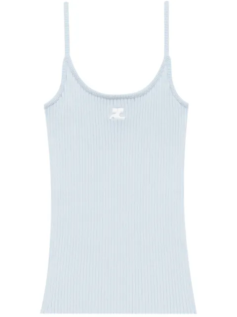 Courrèges rib-knit tank-top Blue PERMDE012FI0001