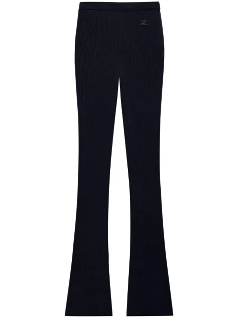 Courrèges Reediton ribbed flared trousers Black PERMPA017FI0001