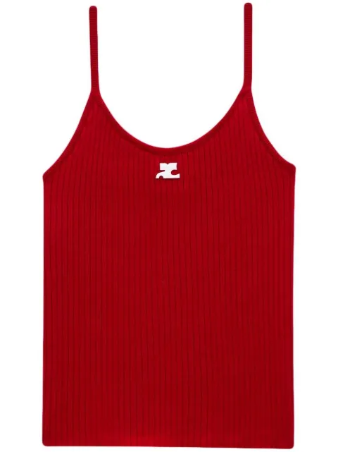 Courrèges Reedition ribbed tank top Red PERMDE012FI00014034