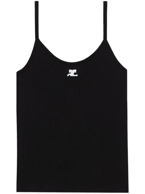 Courrèges Reedition ribbed tank top Black PERMDE012FI0001