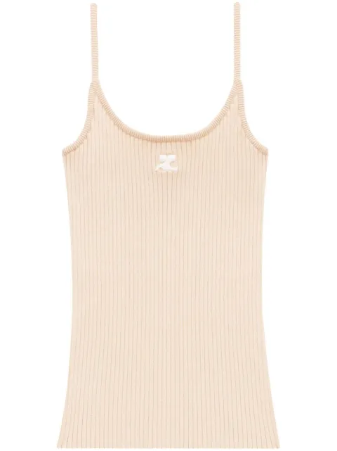 Courrèges Reedition ribbed-knit top Neutrals PERMDE012FI0001