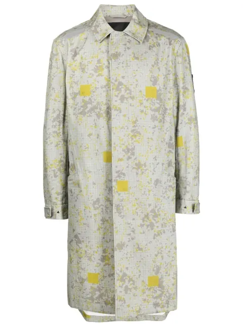 A-COLD-WALL* pixel-print overcoat Green ACWMO102