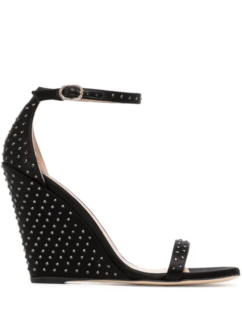 Stuart Weitzman Nudistshine studded wedge sandals Black SB853