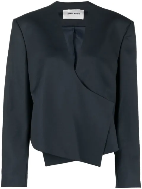 Low Classic asymmetric wool-blend jacket Blue LCPF22BL02377816