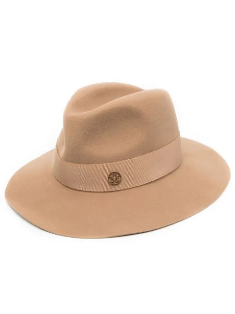 Maison Michel Henrietta felt Fedora hat Brown 1002081006