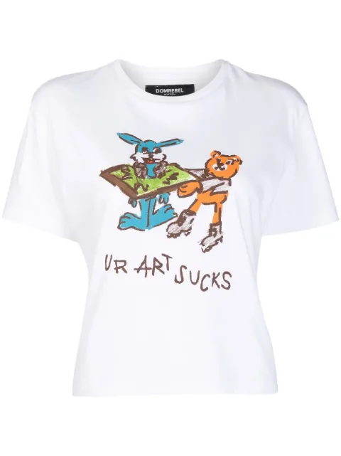 DOMREBEL Ur Art Sucks print T-shirt White SMASHCROPTEE