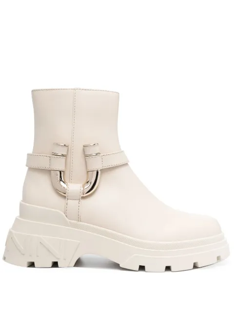 Baldinini chunky sole leather ankle boots Neutrals D3B220MOOW