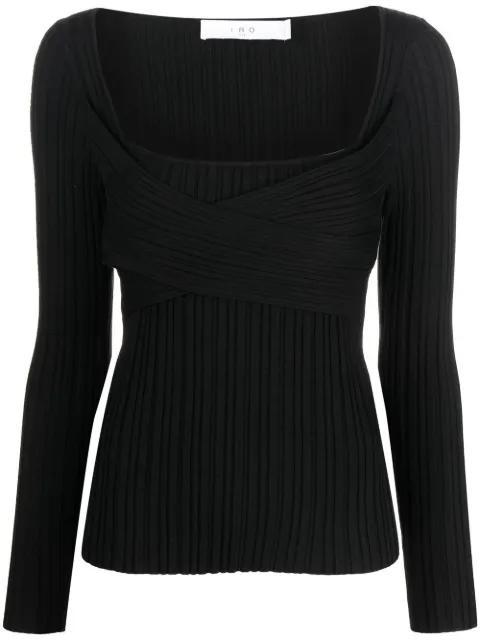 IRO wrap-design ribbed top Black WP12AMAROK
