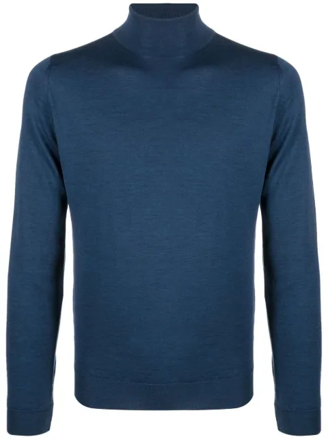 John Smedley roll-neck merino jumper Blue CHERWELL