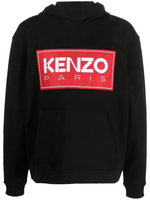 Kenzo logo-print detail hoodie Black FC65SW4174ME