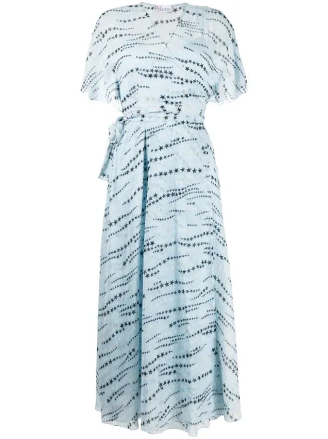 RED Valentino star-print midi dress Blue RVAFK56HT