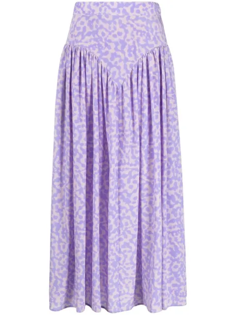 Stella McCartney pleated silk midi skirt Purple 6300173AS356