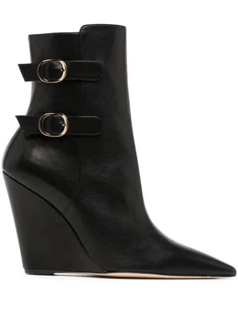 Stuart Weitzman pointed-toe 100mm wedge boots Black SB745