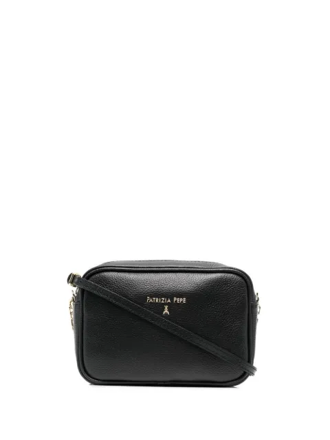 Patrizia Pepe logo-plaque leather crossbody bag Black CB0071L001K103