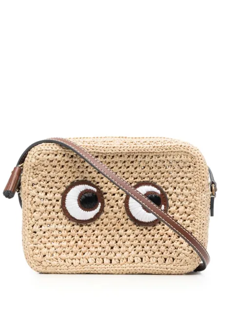 Anya Hindmarch eyes-appliqué woven crossbody bag Neutrals 168342