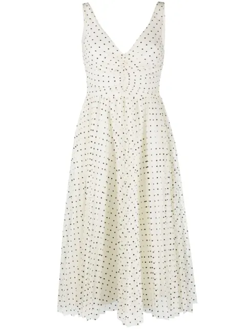 RED Valentino polka dot flared dress Neutrals RVAFV06J3