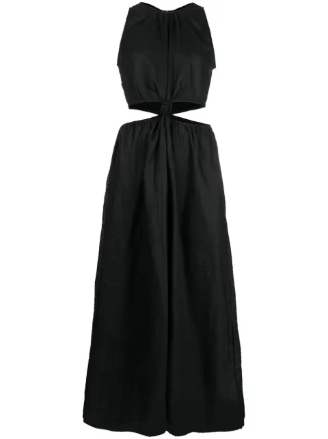 Faithfull Zeta cut-out midi dress Black FF2178BLK