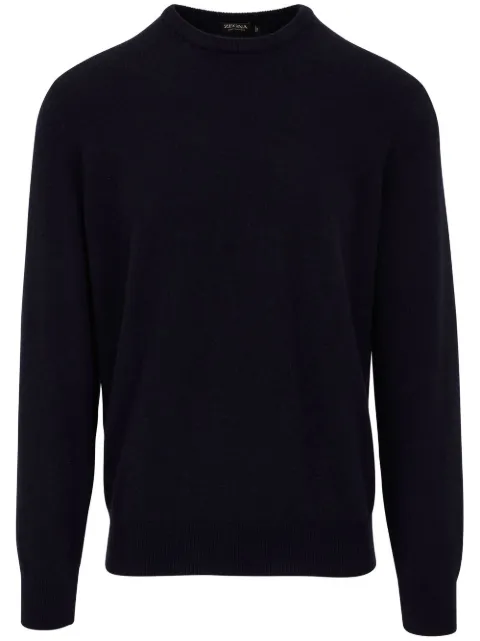 Zegna crew neck cashmere jumper Blue E8K10B98110