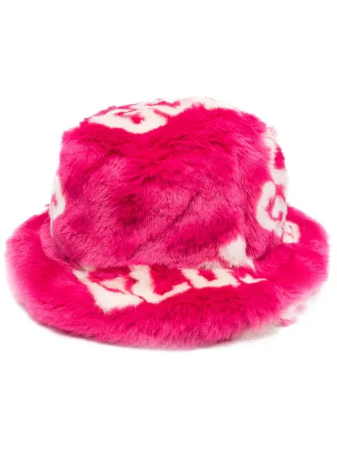 GCDS all-over monogram-pattern bucket hat Pink AI22U530074