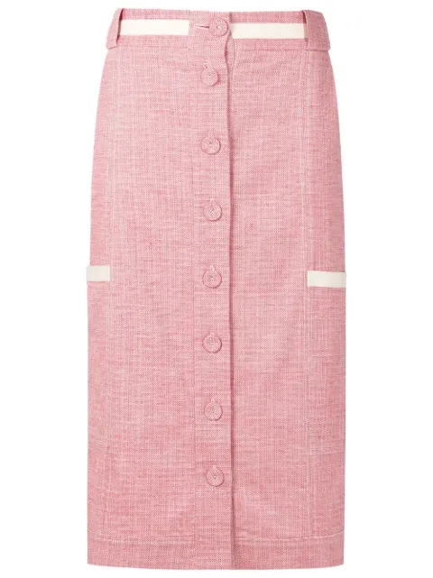 Alcaçuz buttoned-up high-waisted skirt Red U245199SL