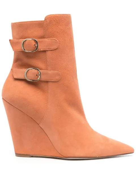 Stuart Weitzman buckle-fastening 110mm suede boots Orange SB746SUE