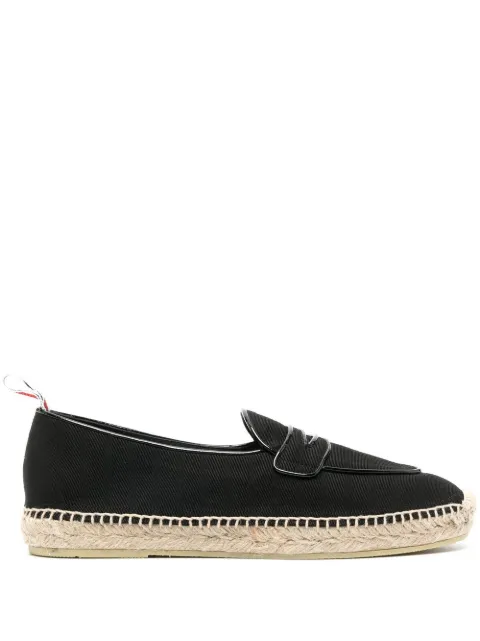 Thom Browne Varsity penny loafers espadrilles Black FFF146AF0311