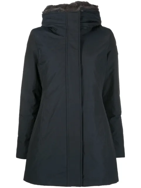 Woolrich logo-patch zip-up hoodie Blue CFWWOU0724FRUT0001