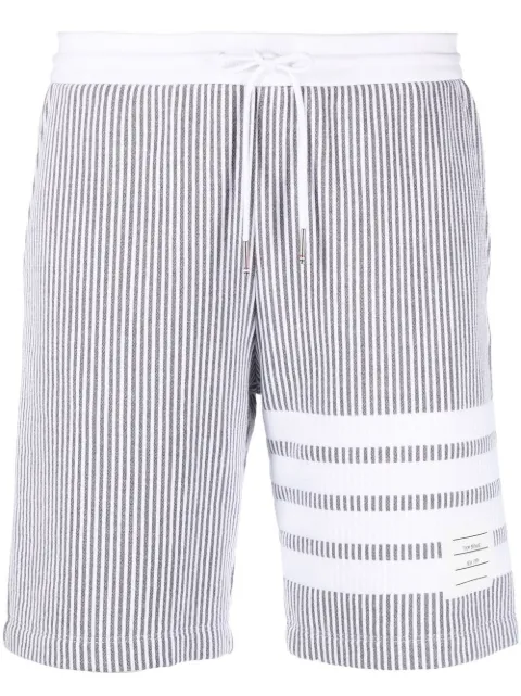 Thom Browne 4-Bar stripe seersucker shorts Grey FJQ096AJ0063