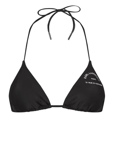 Karl Lagerfeld Rue St-Guillaume triangle bikini top Black 230W2215999