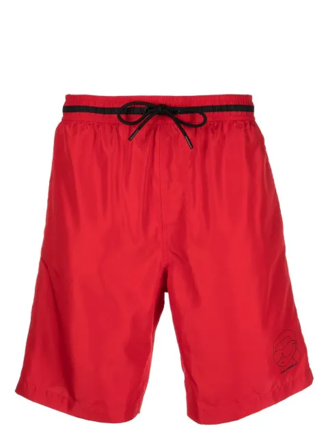 Karl Lagerfeld Ikon 2.0 logo-print board shorts Red 230M2214496