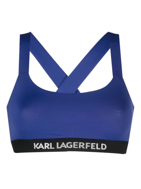 Karl Lagerfeld logo-print bandeau top Blue 230W2213344