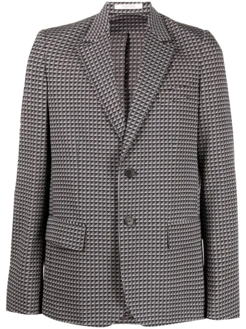 Valentino Garavani geometric-pattern print blazer Grey VCEE108K8