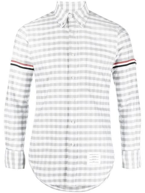 Thom Browne RWB gingham Oxford shirt Grey MWL150E04569