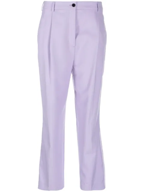 Karl Lagerfeld cropped high-waisted trousers Purple 230W1002066