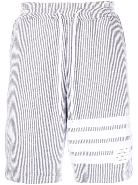 Thom Browne 4-Bar stripe seersucker shorts Grey MJQ166AJ0063