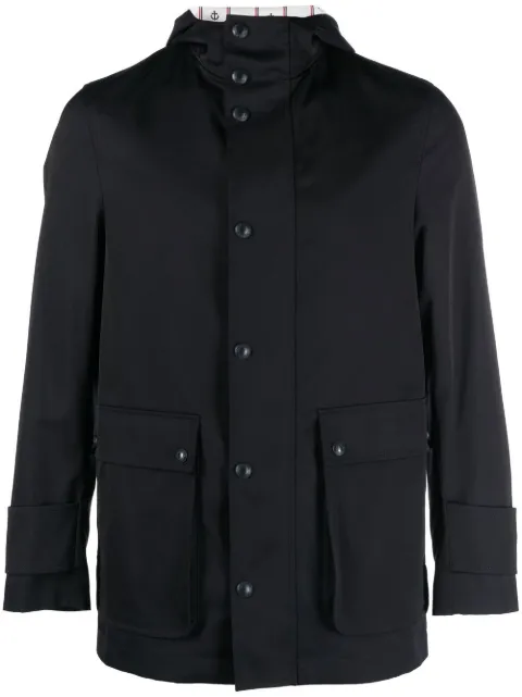 Thom Browne hooded parka coat Blue MOT078AF0185