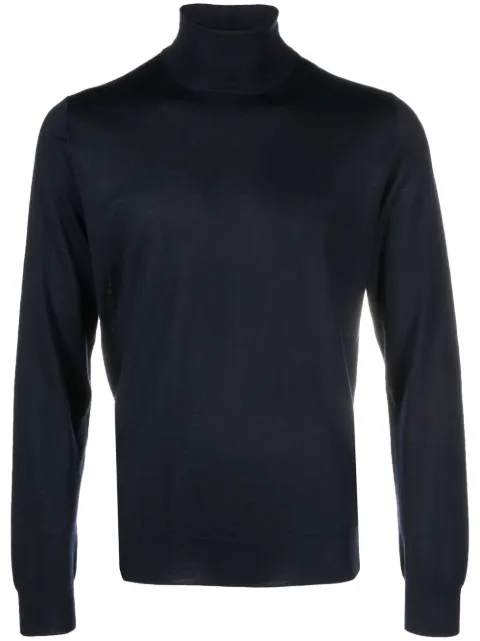 Corneliani roll-neck virgin wool jumper Blue 90M5232825126