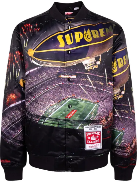 Supreme x Mitchell & Ness Stadium varsity jacket Purple SU12000
